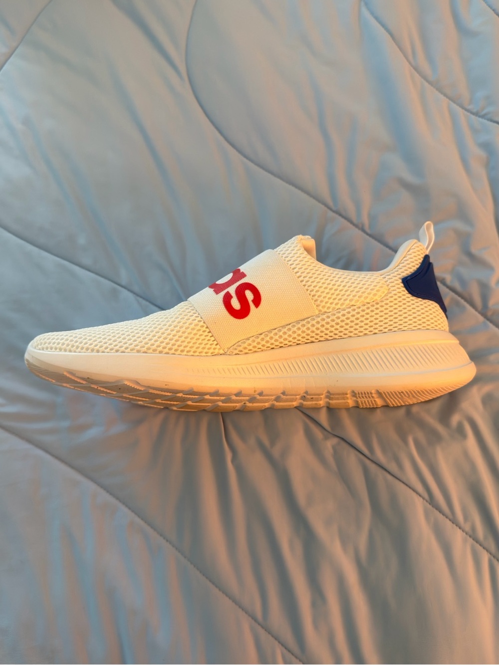 adidas White and Black Slip-In Athletic Shoe